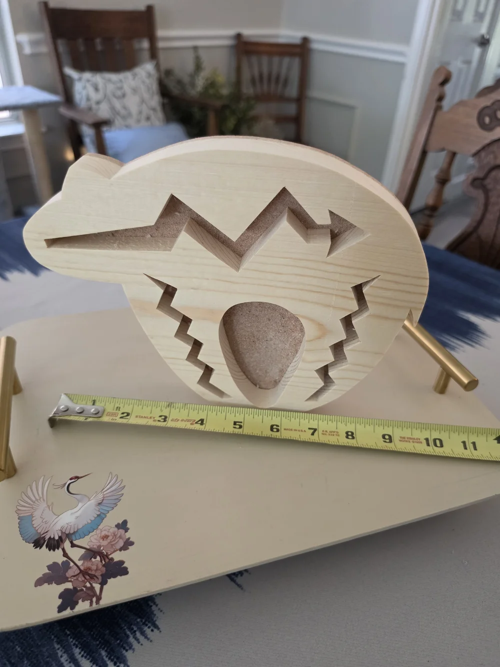 Wood Bear Wall Plaque Or Trivet Cork Back Beige Brown Scroll Saw Native American